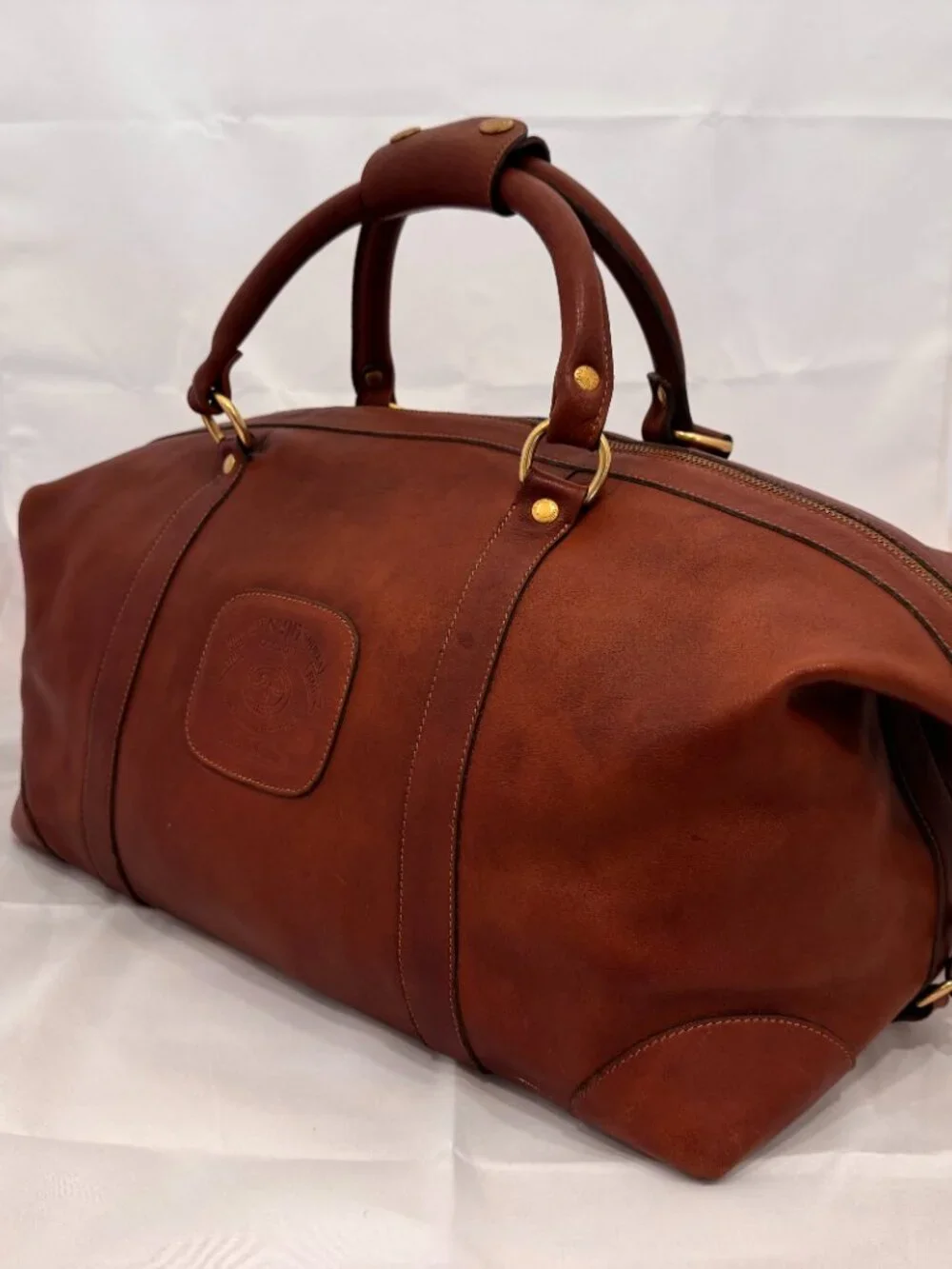 Ghurka Cavalier No. 96 Vintage Chestnut Leather Duffel Bag